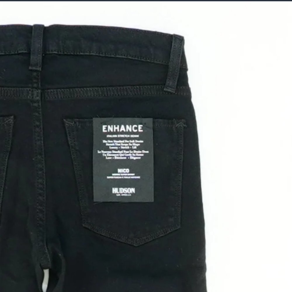 HUDSON NICO Black High Rise Skinny Fit Jeans ENHANCED women's size 25 NEW denim - Picture 3 of 3